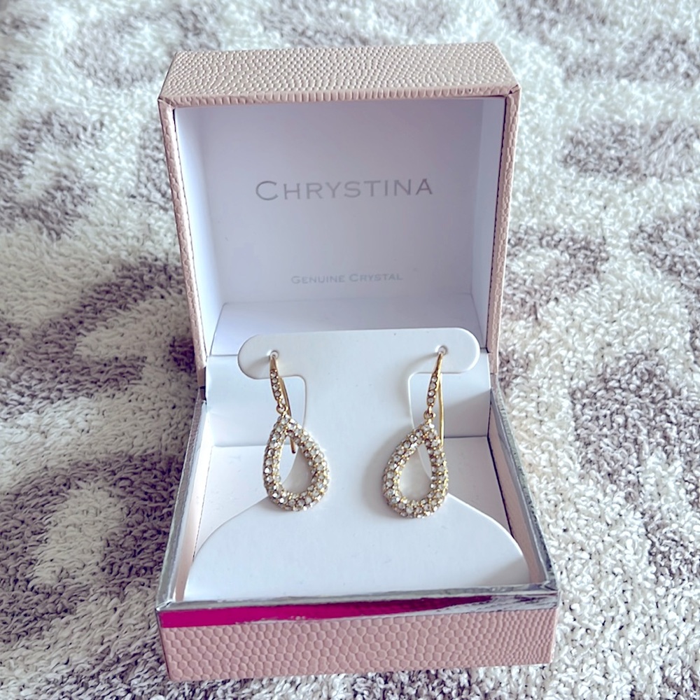 Chrystina diamond teardrop earrings